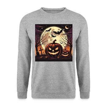 HALLOWEEN - Sweat-shirt Unisexe - gris chiné - Devant - Alina (178cm) & Michal (187cm)