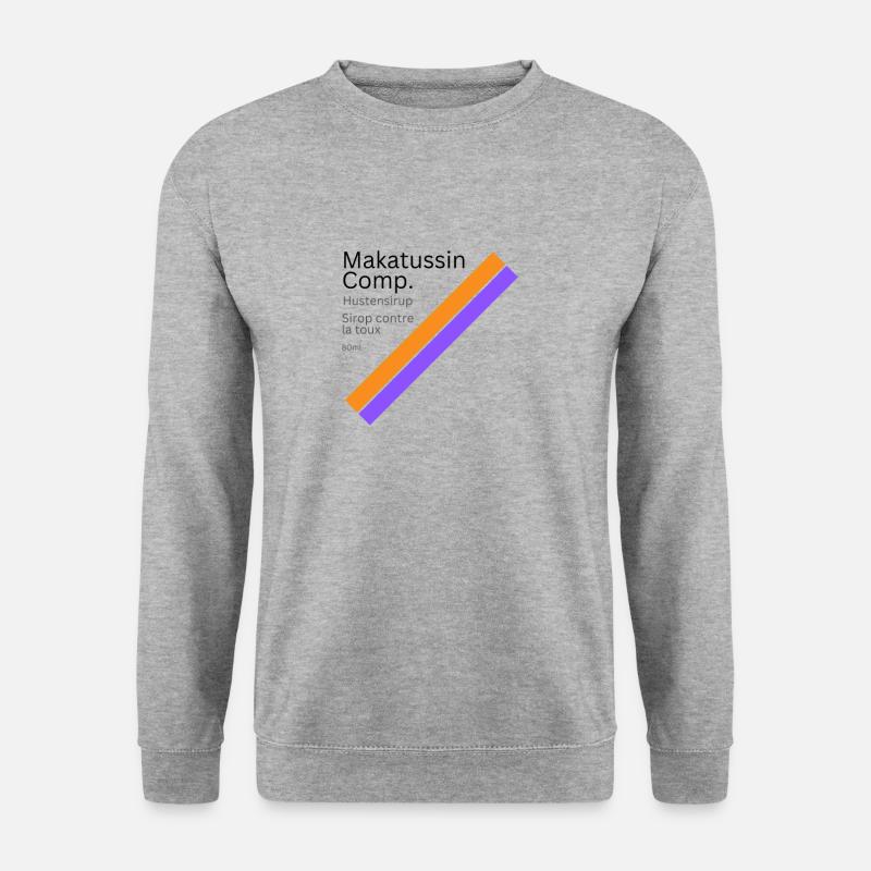 Makatussin hostmedicin Tshirt Design med typsnitt - Unisextröja - vitgråmelerad