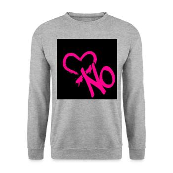 No Love... - Unisex Pullover - Weißgrau meliert - Vorne - Alina (178cm) & Michal (187cm)
