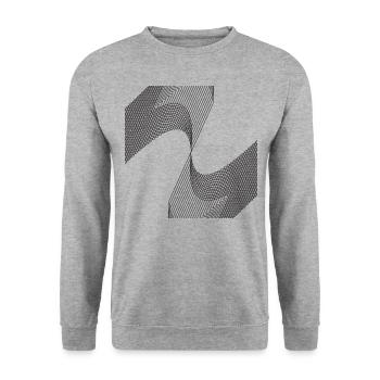 geometric lines design - Unisex Sweatshirt - salt & pepper - Front - Alina (178cm) & Michal (187cm)