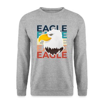 Adlerkopf Design – Stolz & Freiheit - Unisex Pullover - Weißgrau meliert - Vorne - Alina (178cm) & Michal (187cm)
