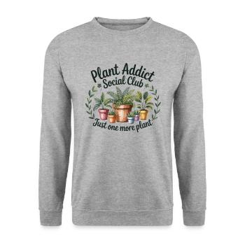 Titel: Pflanzenliebe: Dein Club für grüne Freunde - Unisex Pullover - Weißgrau meliert - Vorne - Alina (178cm) & Michal (187cm)