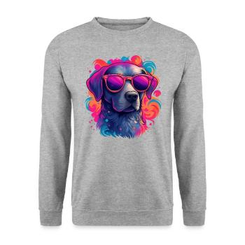 dog - Unisex Sweatshirt - salt & pepper - Front - Alina (178cm) & Michal (187cm)