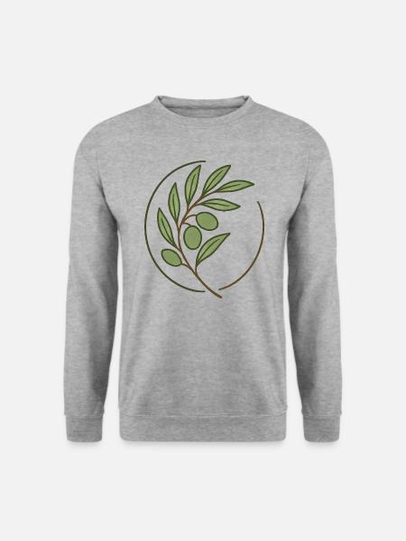 Ramoscello d'ulivo - pace, speranza e nuovi inizi - Felpa unisex - grigio chiaro melange