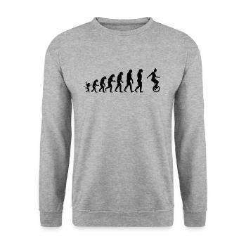 Unicyclist evolution - Unisex Sweatshirt - salt & pepper - Front - Alina (178cm) & Michal (187cm)