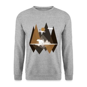 Mountain and bear - Unisex Sweatshirt - salt & pepper - Front - Alina (178cm) & Michal (187cm)