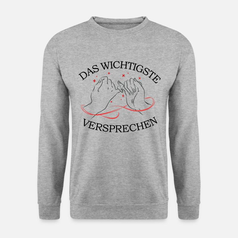 Kleiner Finger Schwur - Unisex Pullover - Weißgrau meliert