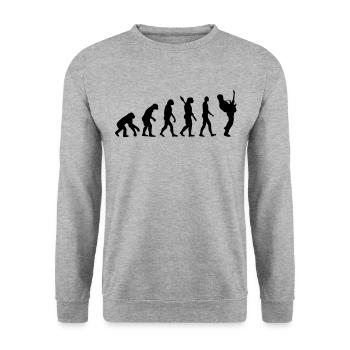 Gitarrist Bassist Evolution - Unisex Pullover - Weißgrau meliert - Vorne - Alina (178cm) & Michal (187cm)
