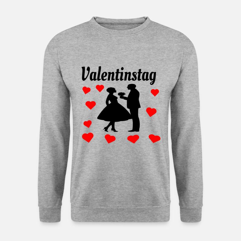 Valentinstag Geschenkidee - Unisex Pullover - Weißgrau meliert