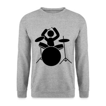 batteur icône batteur - Sweat-shirt Unisexe - gris chiné - Devant - Alina (178cm) & Michal (187cm)