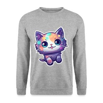 a cute kitty - Unisex Sweatshirt - salt & pepper - Front - Alina (178cm) & Michal (187cm)