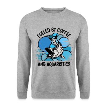 Aquarium Aquarists Fish Ornamental fish Aquaristics - Unisex Sweatshirt - salt & pepper - Front - Alina (178cm) & Michal (187cm)