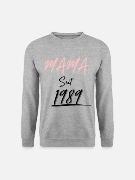 MAMA Seit 1989 - Unisex Pullover - Weißgrau meliert