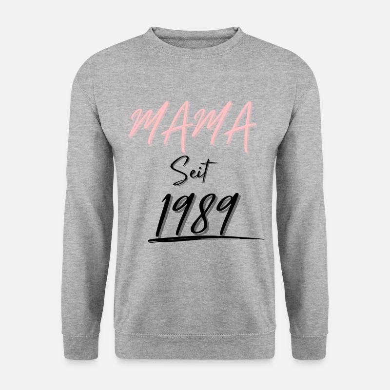 MAMA Seit 1989 - Unisex Pullover - Weißgrau meliert