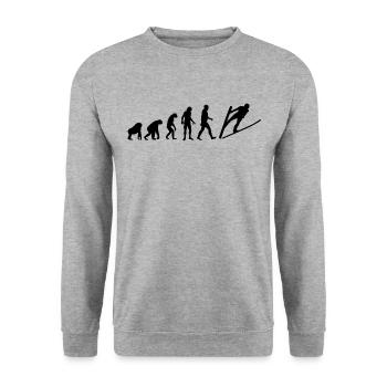 Ski Jumping Evolution Ski Jumper Gift Funny - Unisex Sweatshirt - salt & pepper - Front - Alina (178cm) & Michal (187cm)