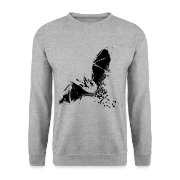 Bat - Sweat-shirt Unisexe - gris chiné - Devant - Alina (178cm) & Michal (187cm)