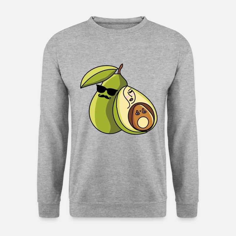 Avocado Mom für Schwangerschaft Mamacado - Unisex Pullover - Weißgrau meliert