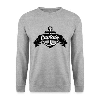 CAPITAINE CAPITAINE - Sweat-shirt Unisexe - gris chiné - Devant - Alina (178cm) & Michal (187cm)