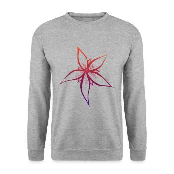 1lyr ombre purple blue flower | original. by MMJ49 - Unisex Sweatshirt - salt & pepper - Front - Alina (178cm) & Michal (187cm)
