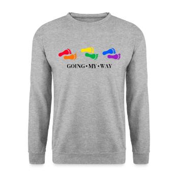 LGBT regenbogen lgbtq - Unisex Pullover - Weißgrau meliert - Vorne - Alina (178cm) & Michal (187cm)