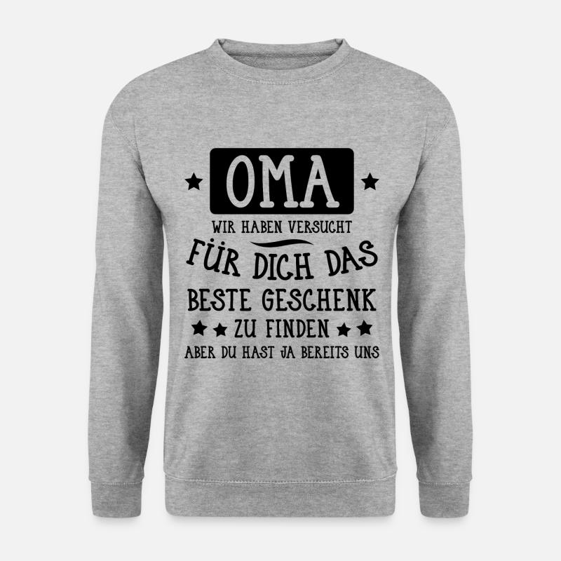 Oma... für dich das beste Geschenk... - Unisex Pullover - Weißgrau meliert