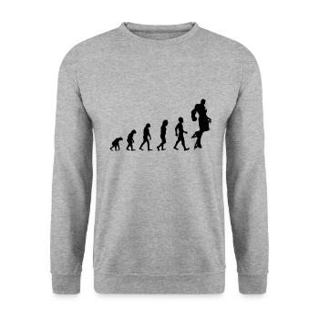 iron Man development. gift - Unisex Sweatshirt - salt & pepper - Front - Alina (178cm) & Michal (187cm)