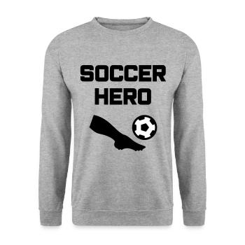 Soccer hero (leg, football) - Unisex Sweatshirt - salt & pepper - Front - Alina (178cm) & Michal (187cm)