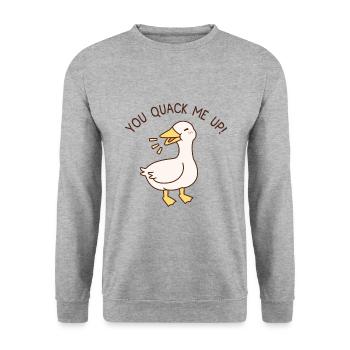 Quacking Duck You Quack Me Up Funny - Unisex Sweatshirt - salt & pepper - Front - Alina (178cm) & Michal (187cm)