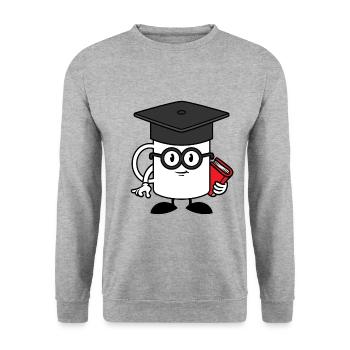 Gscheidhaferl - Geschenkidee - Unisex Pullover - Weißgrau meliert - Vorne - Alina (178cm) & Michal (187cm)