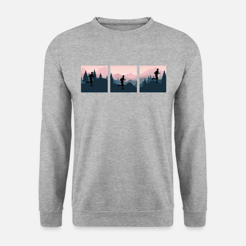 trailrunning "läuft in den bergen" alpincross - Unisex Pullover - Weißgrau meliert