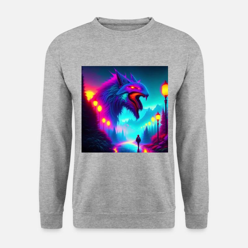 Die Nacht - Unisex Pullover - Weißgrau meliert