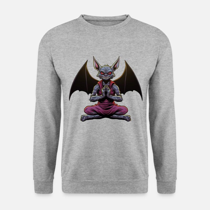 Yoga Fledermaus - Unisex Pullover - Weißgrau meliert