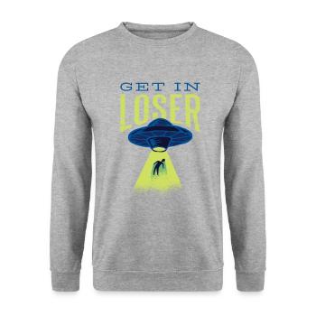 Alien T-Shirt Men and Alien T-Shirt Women funny - Unisex Sweatshirt - salt & pepper - Front - Alina (178cm) & Michal (187cm)