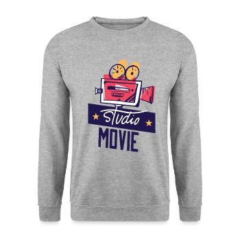 Hollywood Studio Movie avec une vieille caméra rétro - Sweat-shirt Unisexe - gris chiné - Devant - Alina (178cm) & Michal (187cm)