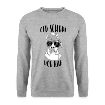 Old school dog rap cool rapper dog avec des lunettes - Sweat-shirt Unisexe - gris chiné - Devant - Alina (178cm) & Michal (187cm)