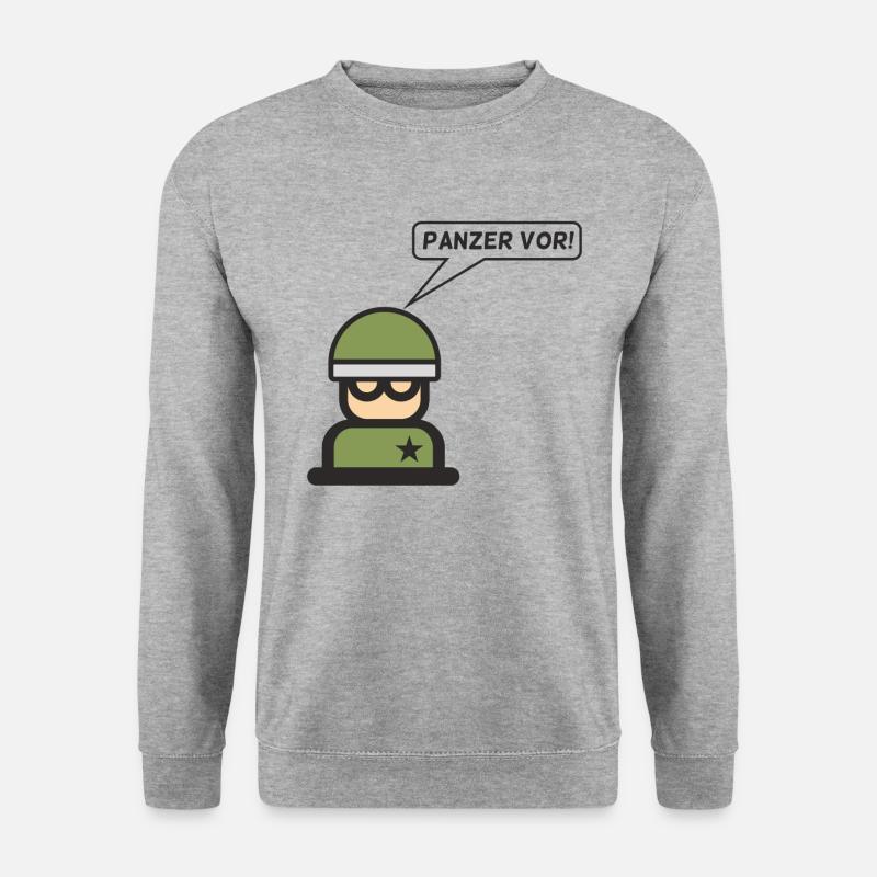 Panzer vor! Kommandant - Unisex Pullover - Weißgrau meliert