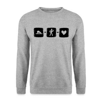 eisschnelllauf shorttrack short track schlittschuh - Unisex Pullover - Weißgrau meliert - Vorne - Alina (178cm) & Michal (187cm)