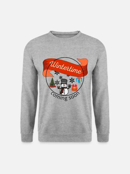 Wintertime coming soon II - Unisex Pullover - Weißgrau meliert