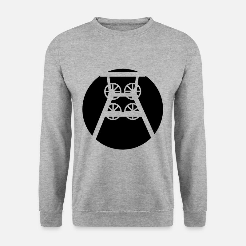 Ruhrpott Zeche Förderturm (b) - Unisex Pullover - Weißgrau meliert