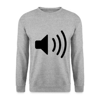 Speaker icon - Unisex Sweatshirt - salt & pepper - Front - Alina (178cm) & Michal (187cm)
