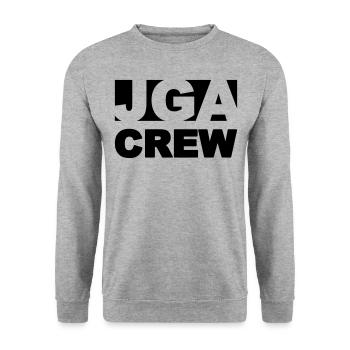 JGA crew style - Unisex Pullover - Weißgrau meliert - Vorne - Alina (178cm) & Michal (187cm)