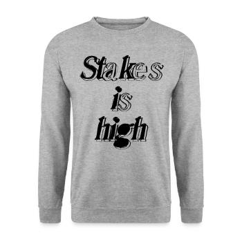 Les enjeux sont élevés graphiques - Sweat-shirt Unisexe - gris chiné - Devant - Alina (178cm) & Michal (187cm)