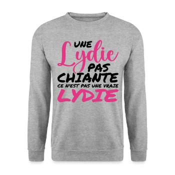 A not boring LYDIE is not a real LYDIE - Unisex Sweatshirt - salt & pepper - Front - Alina (178cm) & Michal (187cm)