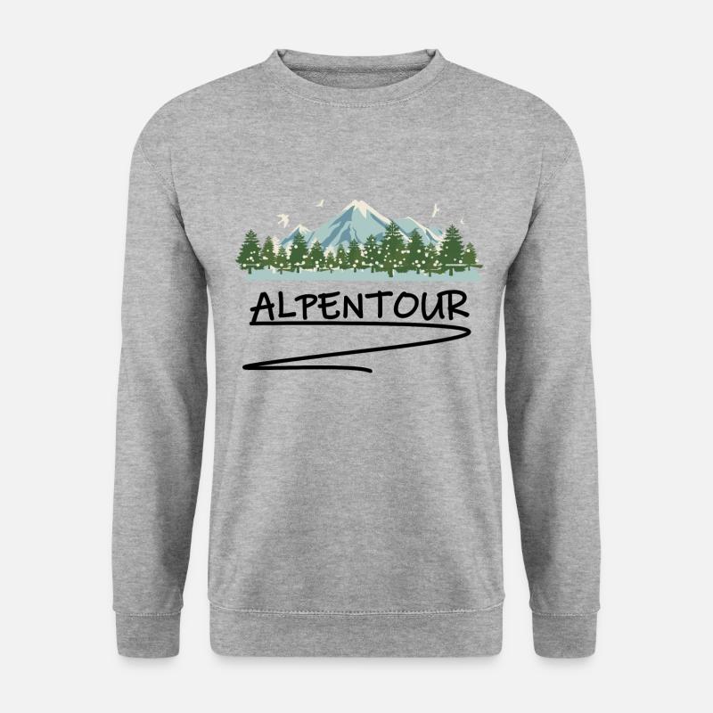 Wandern Alpen - Unisex Pullover - Weißgrau meliert
