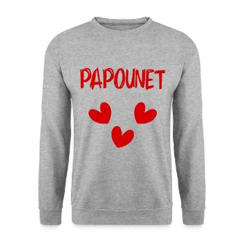 PAPOUNET. DAD. FATHER'S DAY. HAPPY DADDY'S DAY - Unisex Sweatshirt - salt & pepper - Front - Alina (178cm) & Michal (187cm)