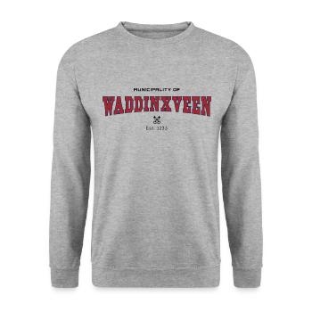 Waddinxveen - Sweat-shirt Unisexe - gris chiné - Devant - Alina (178cm) & Michal (187cm)
