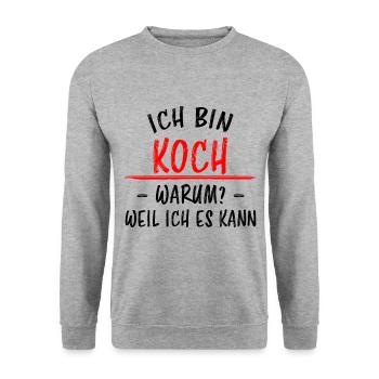 Koch Lustiger Spruch Beruf Gastronomie Geschenk - Unisex Pullover - Weißgrau meliert - Vorne - Alina (178cm) & Michal (187cm)