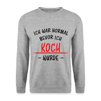 Koch Lustiger Spruch Beruf Gastronomie Geschenk - Unisex Pullover - Weißgrau meliert - Vorne - Alina (178cm) & Michal (187cm)