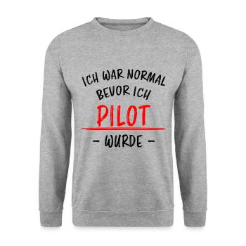 Pilot Lustiger Spruch Flugplatz Flugsport Geschenk - Unisex Pullover - Weißgrau meliert - Vorne - Alina (178cm) & Michal (187cm)