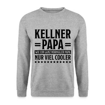 Kellner Lustige Spruch Service Restaurant Geschenk - Unisex Pullover - Weißgrau meliert - Vorne - Alina (178cm) & Michal (187cm)